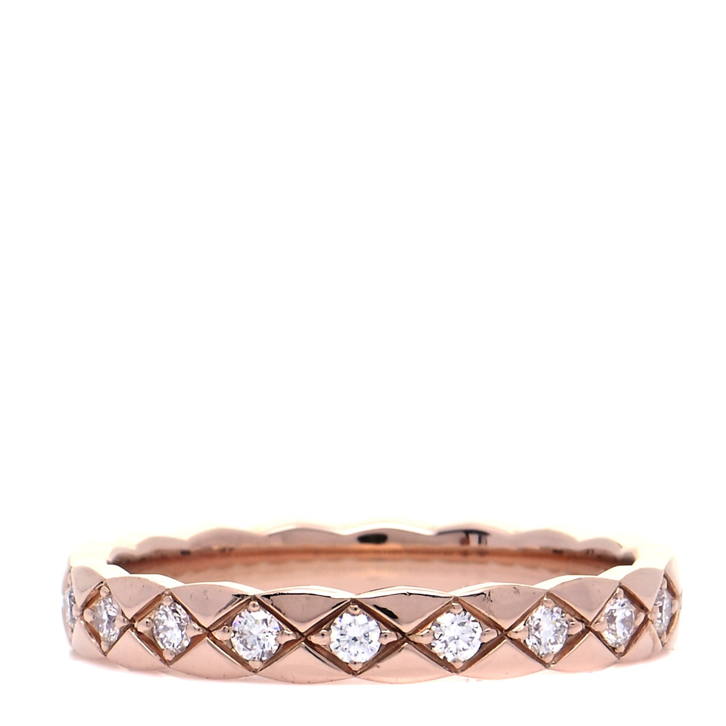 18K Beige Gold Diamond Mini Coco Crush Ring 55 7.25
