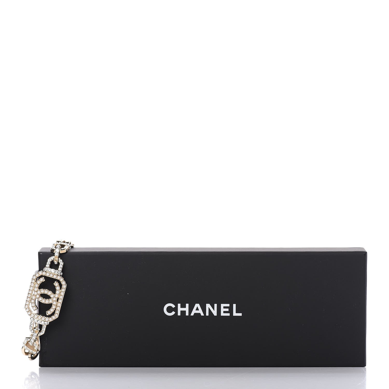 Chanel Crystal Pearl CC Vendome Bracelet Gold Pearly White 10 of 10