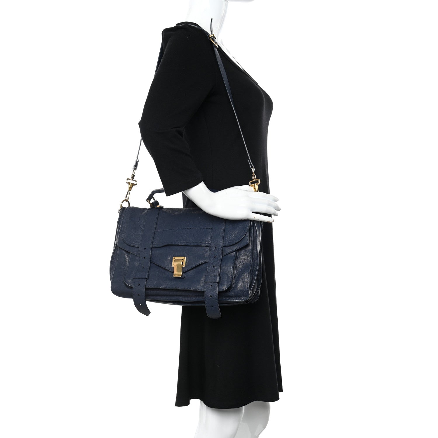 Proenza Schouler Lambskin Medium PS1 Satchel Midnight 2 of 17