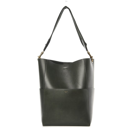 Celine Calfskin Sangle Bucket Bag Bottle Green 1 of 8