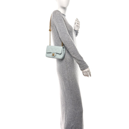 Chanel Caviar Quilted Mini Rectangular Sweetheart Flap Light Blue 2 of 10