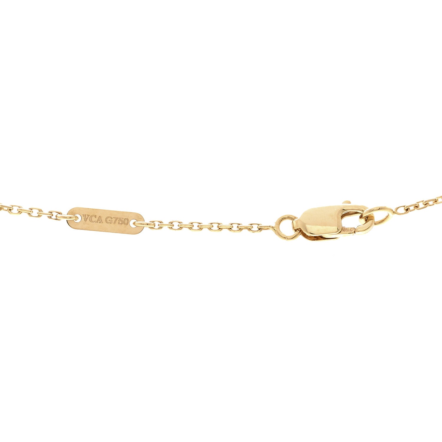 Van Cleef & Arpels 18K Yellow Gold Mother of Pearl Sweet Alhambra Pendant Necklace 4 of 6