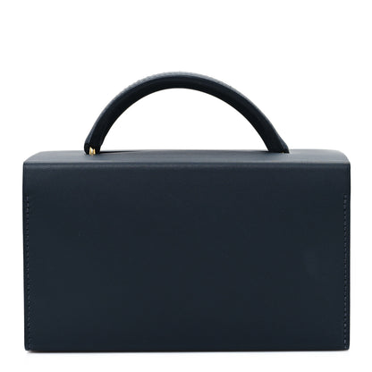 Hermes Vache Hunter Shiny Crocodile Petit H Box Bag Caban Black Menthe 1 of 10