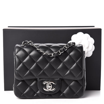 Chanel Lambskin Quilted Mini Square Flap Black 15 of 15