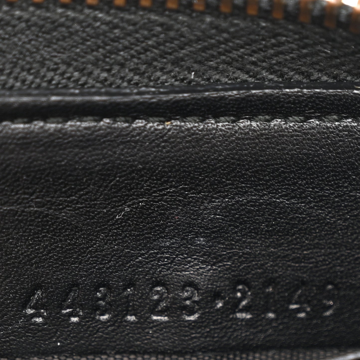 Calfskin Matelasse GG Marmont Zip Around Wallet Black