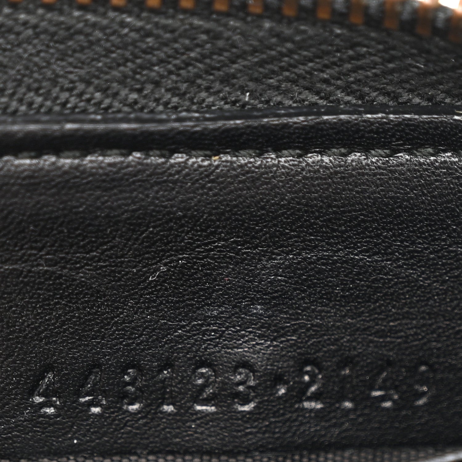 Gucci Calfskin Matelasse GG Marmont Zip Around Wallet Black 7 of 15