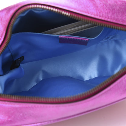 Gucci Laminated Nappa Matelasse Small GG Marmont Chain Shoulder Bag Fuxia Rosso Rosa 5 of 10