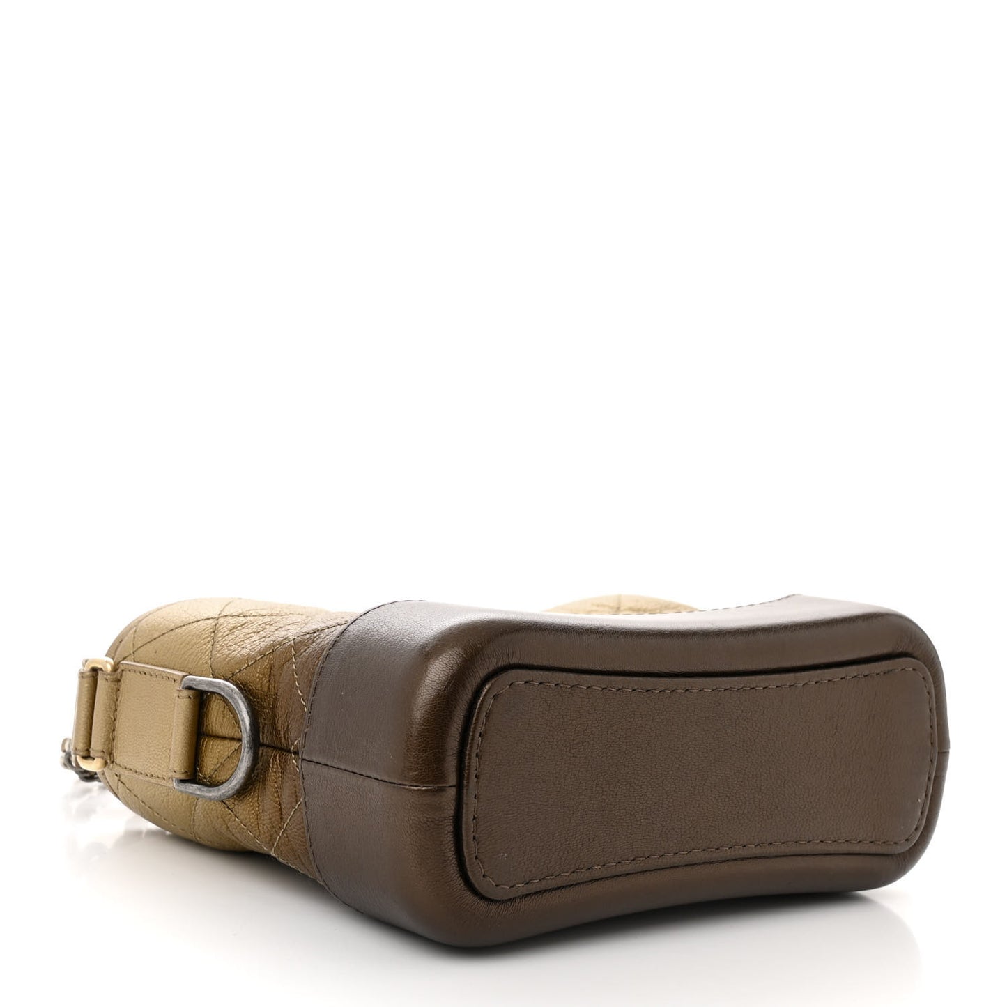 Metallic Goatskin Quilted Small Gabrielle Hobo Gold Bronze