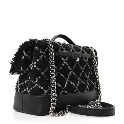 Chanel Tweed Trip Top Handle Flap Black 3 of 10