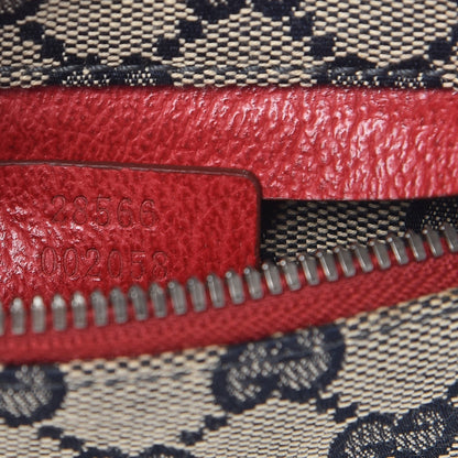 Gucci GG Monogram Web Double Pocket Belt Bag Navy Red 8 of 8
