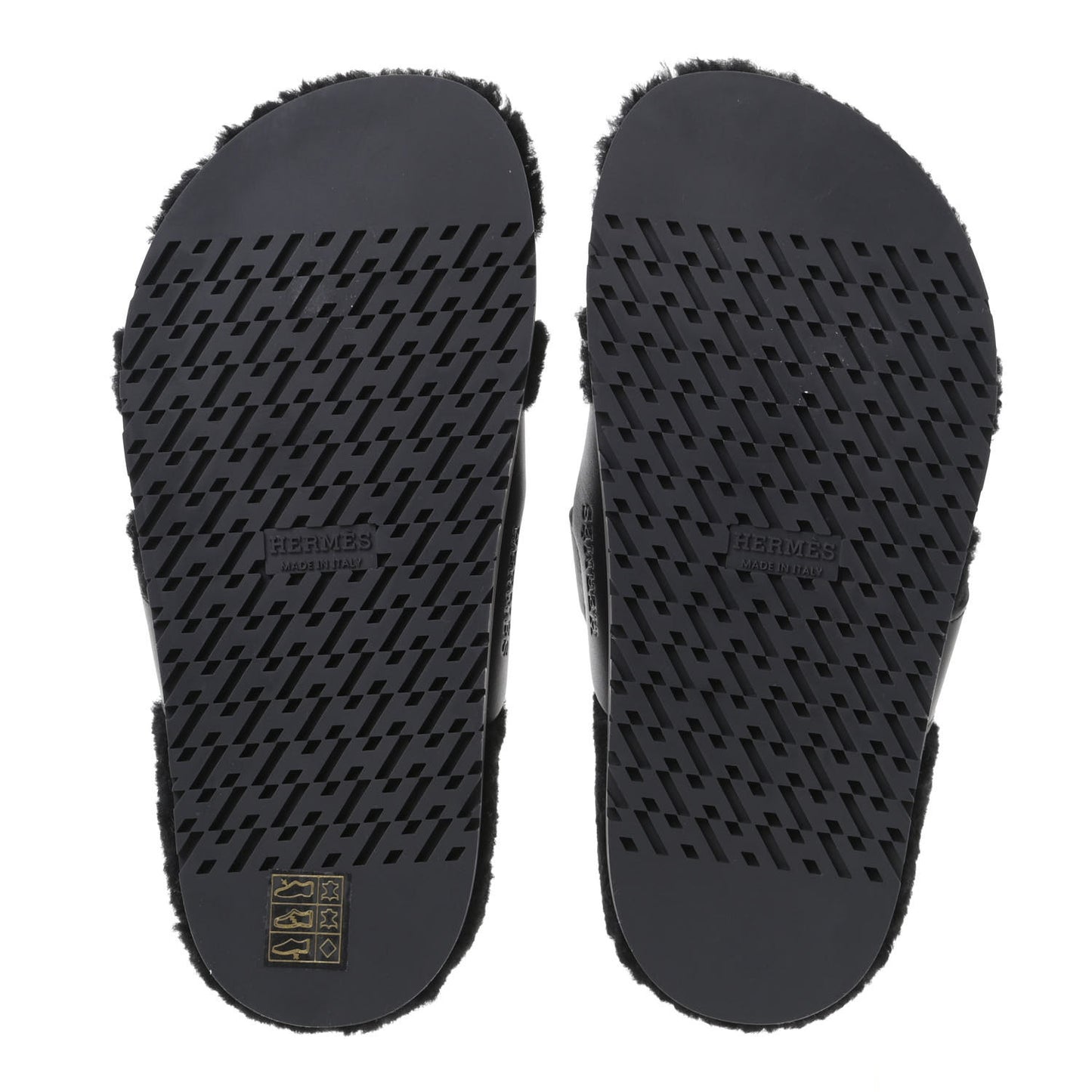 Calfskin Woolskin Womens Chypre Sandals 35 Black