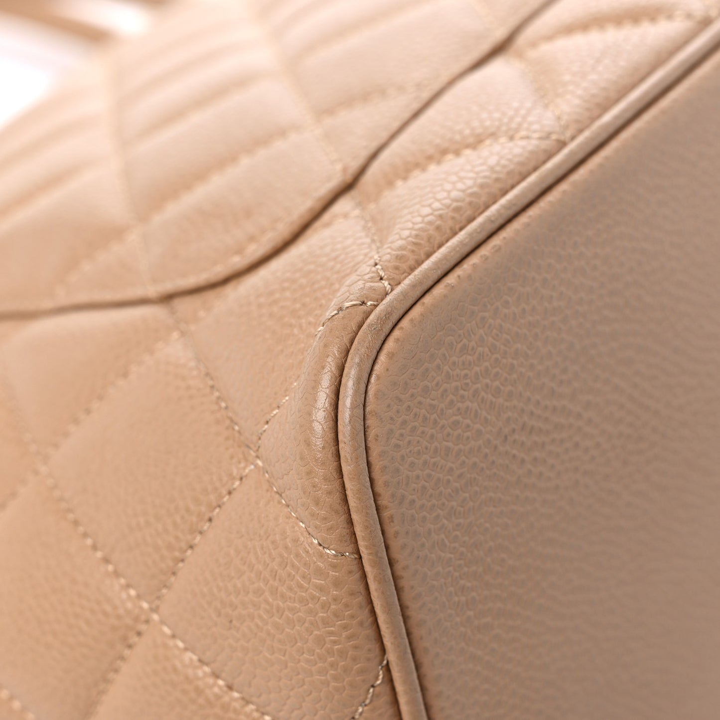 Caviar Quilted Medallion Tote Beige