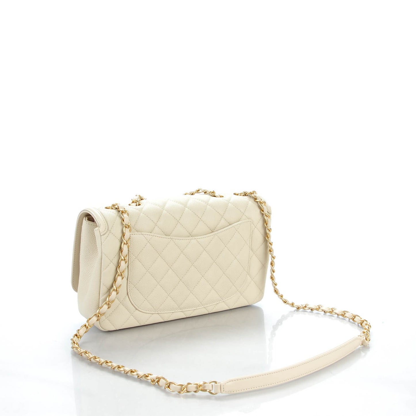 Caviar Quilted Medium CC Filigree Flap Light Beige
