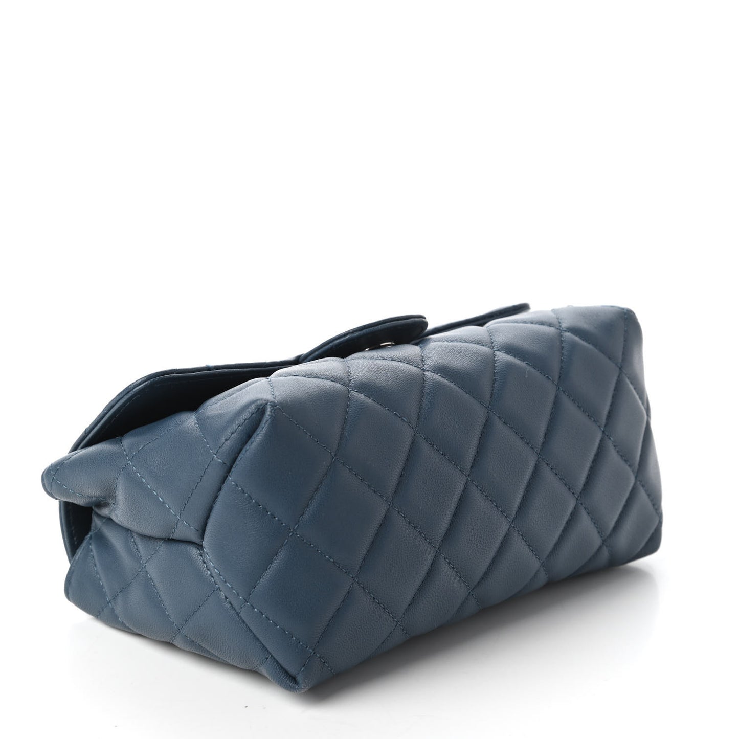 Lambskin Quilted Flap Cosmetic Case Blue