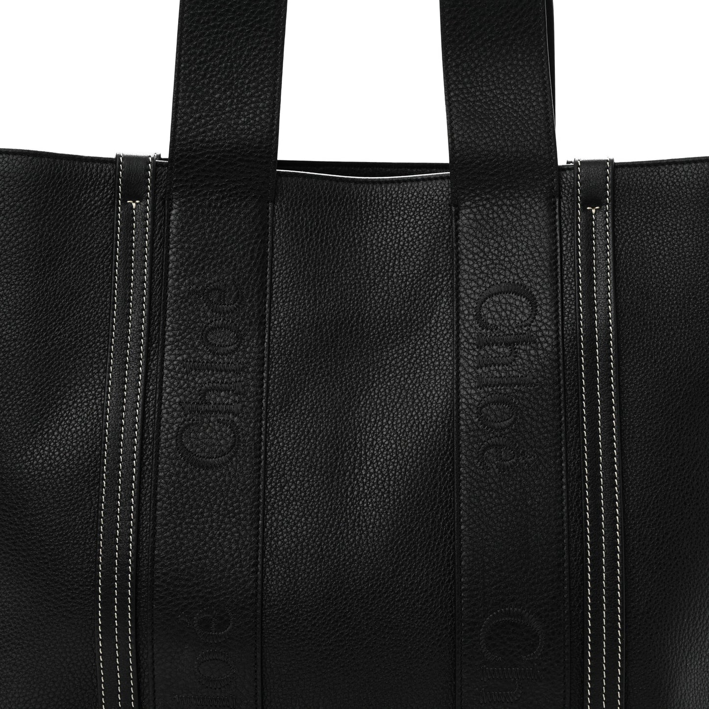 Calfskin Large Woody Tote Black