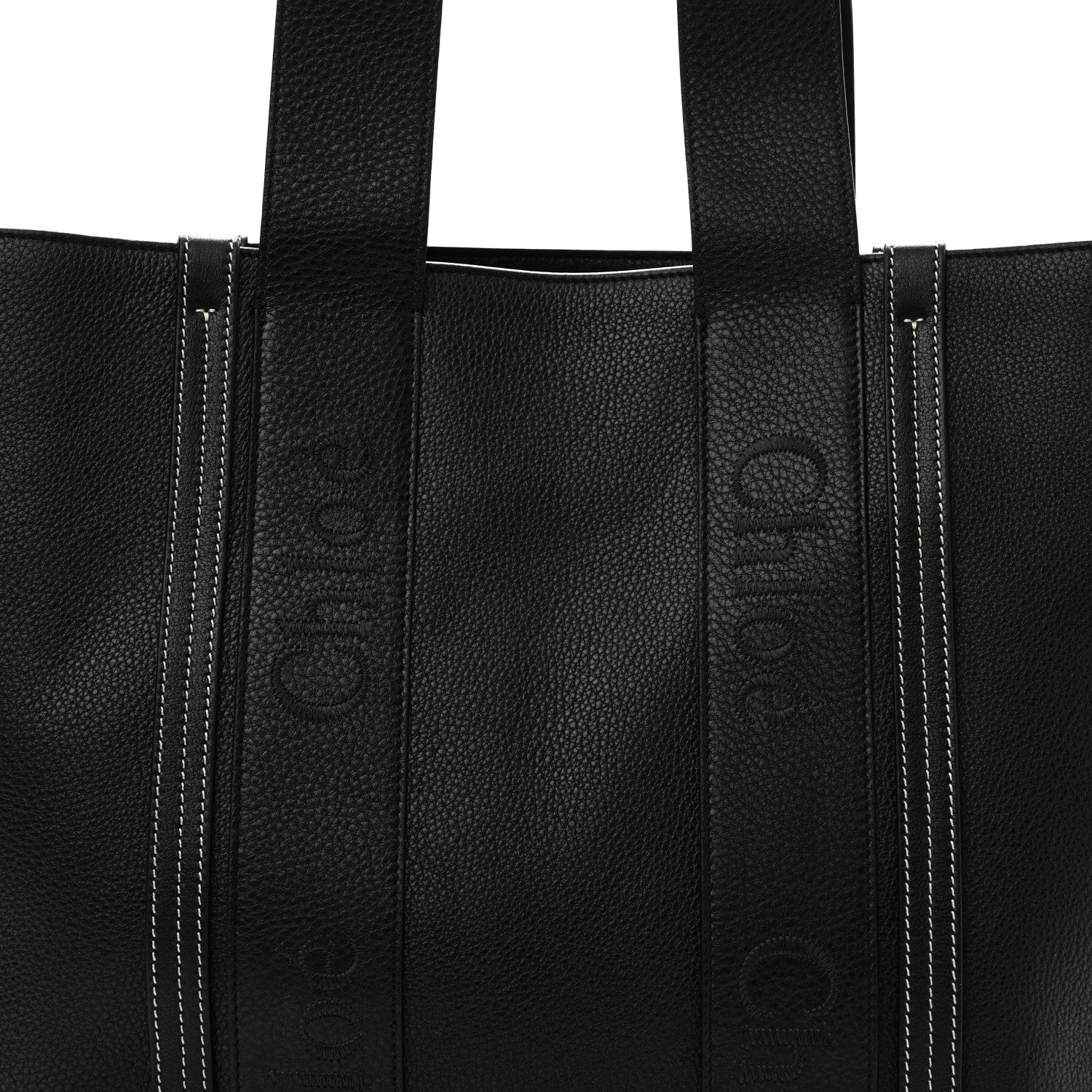 Chloe Calfskin Large Woody Tote Black 7 of 9