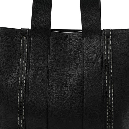 Chloe Calfskin Large Woody Tote Black 7 of 9