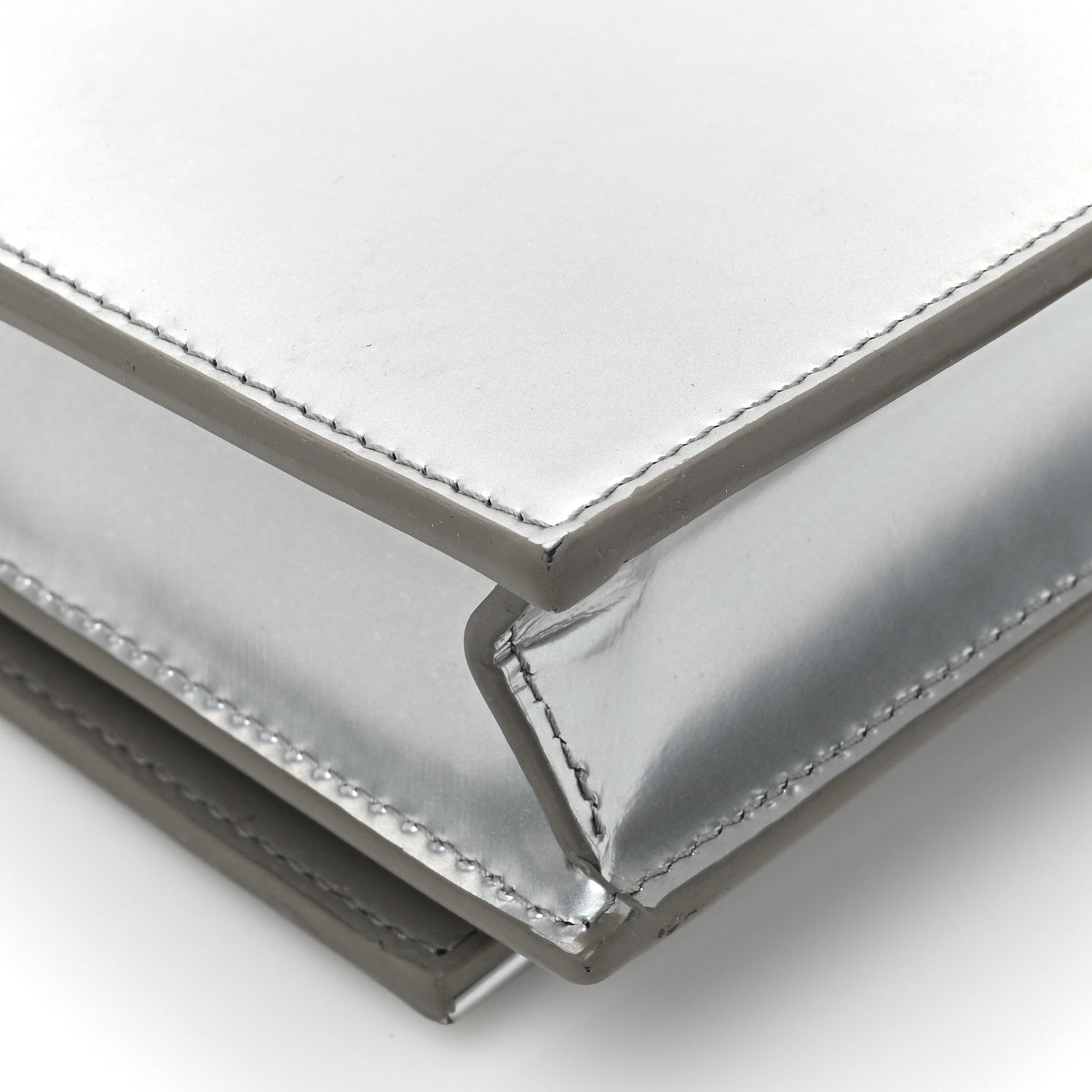 Saint Laurent Metallic Calfskin Kate Monogram Tassel Chain Wallet Silver 13 of 15