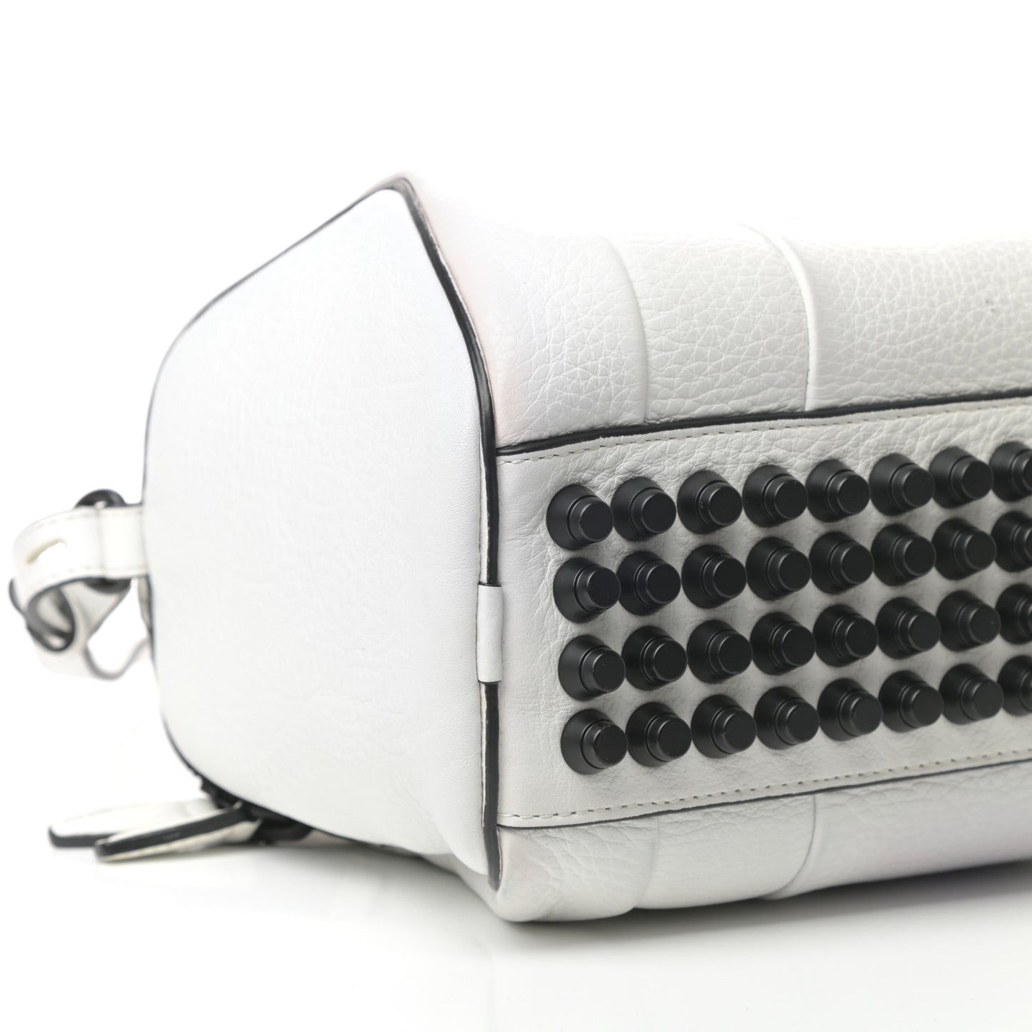 Pebbled Calfskin Rockie White Matte Black Hardware