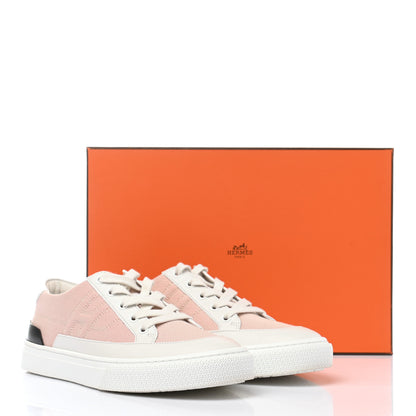 Hermes Canvas Calfskin Deep Sneakers 38 Framboise White 10 of 10