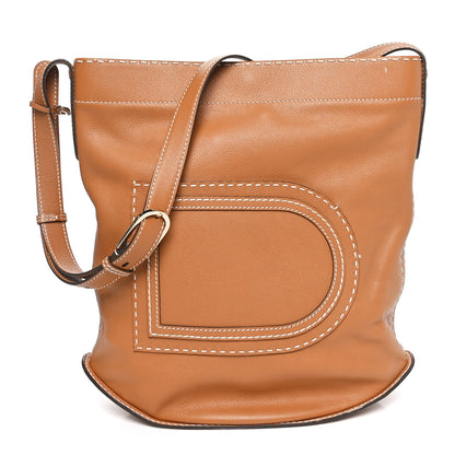 Delvaux Taurillon Pin Surpique Bucket GM Vegetal Ivory 1 of 9