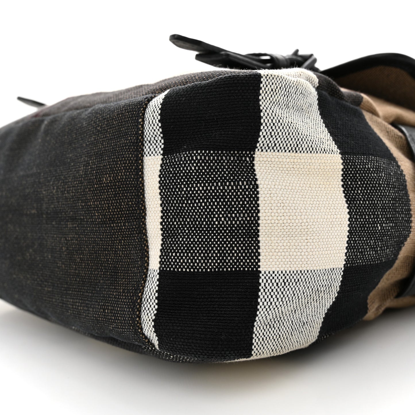 Canvas Mega Check Calfskin Addison Messenger Bag Black