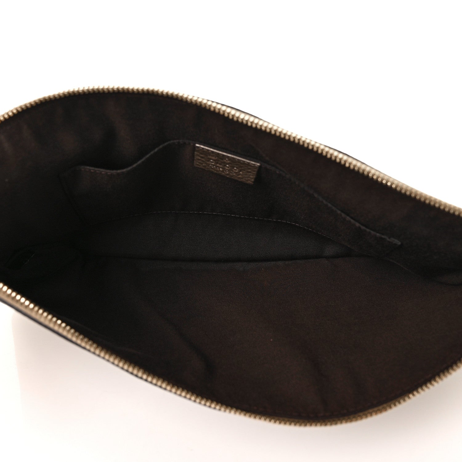 Gucci Metallic Pebbled Calfskin Large Bamboo Clutch Gold 9 of 13