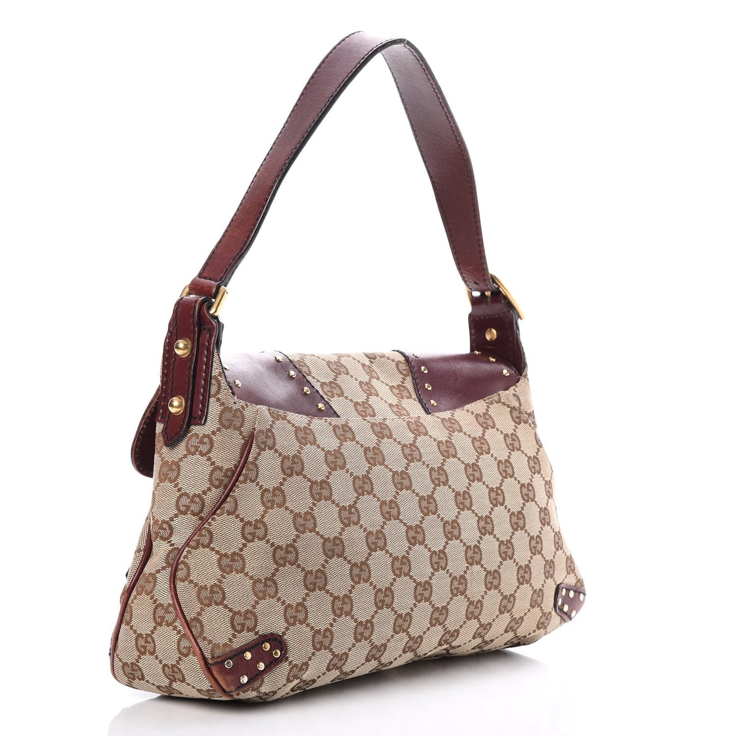 Monogram Horsebit Chain Studded Flap Burgundy