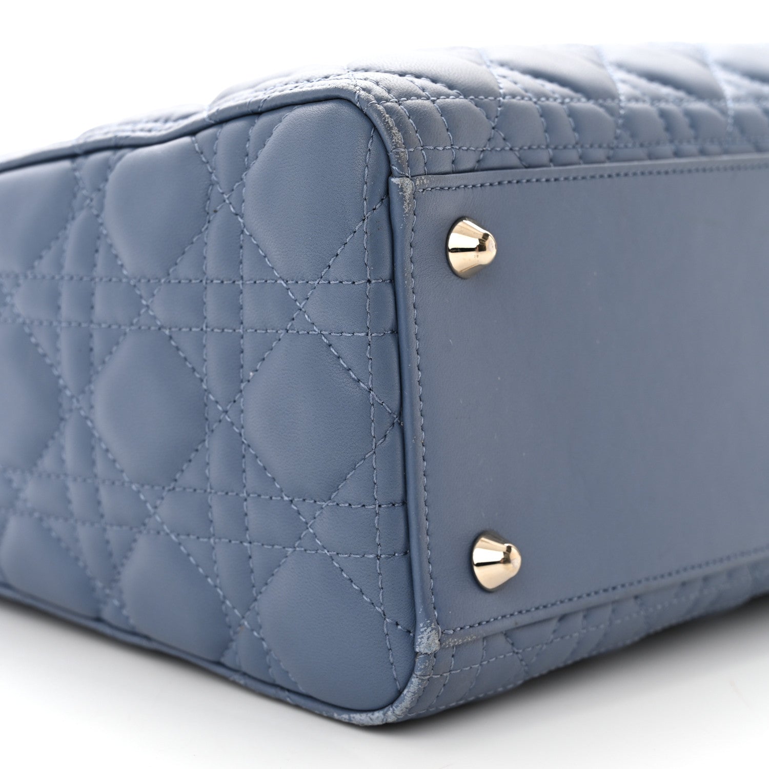 Christian Dior Lambskin Cannage Large Lady Denim 9 of 15