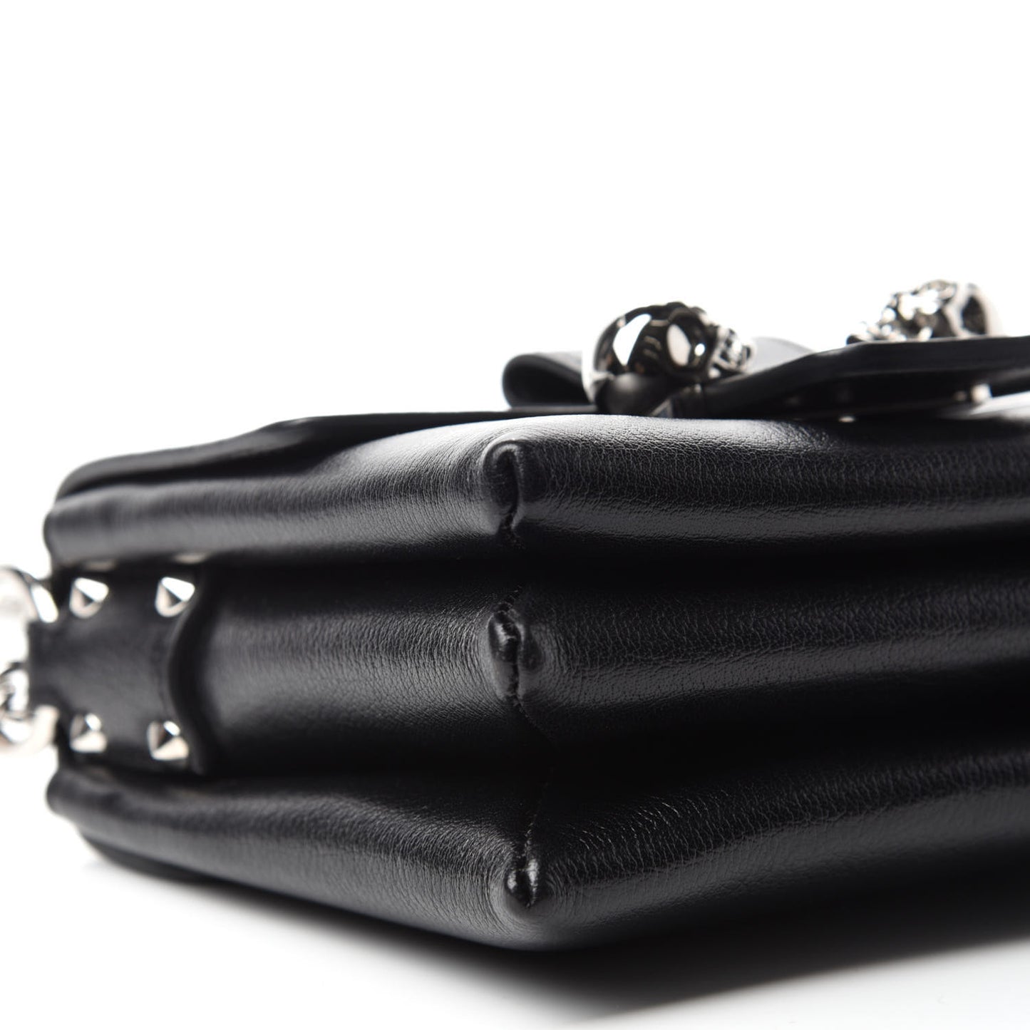 Goatskin Twin Skull Crossbody Black