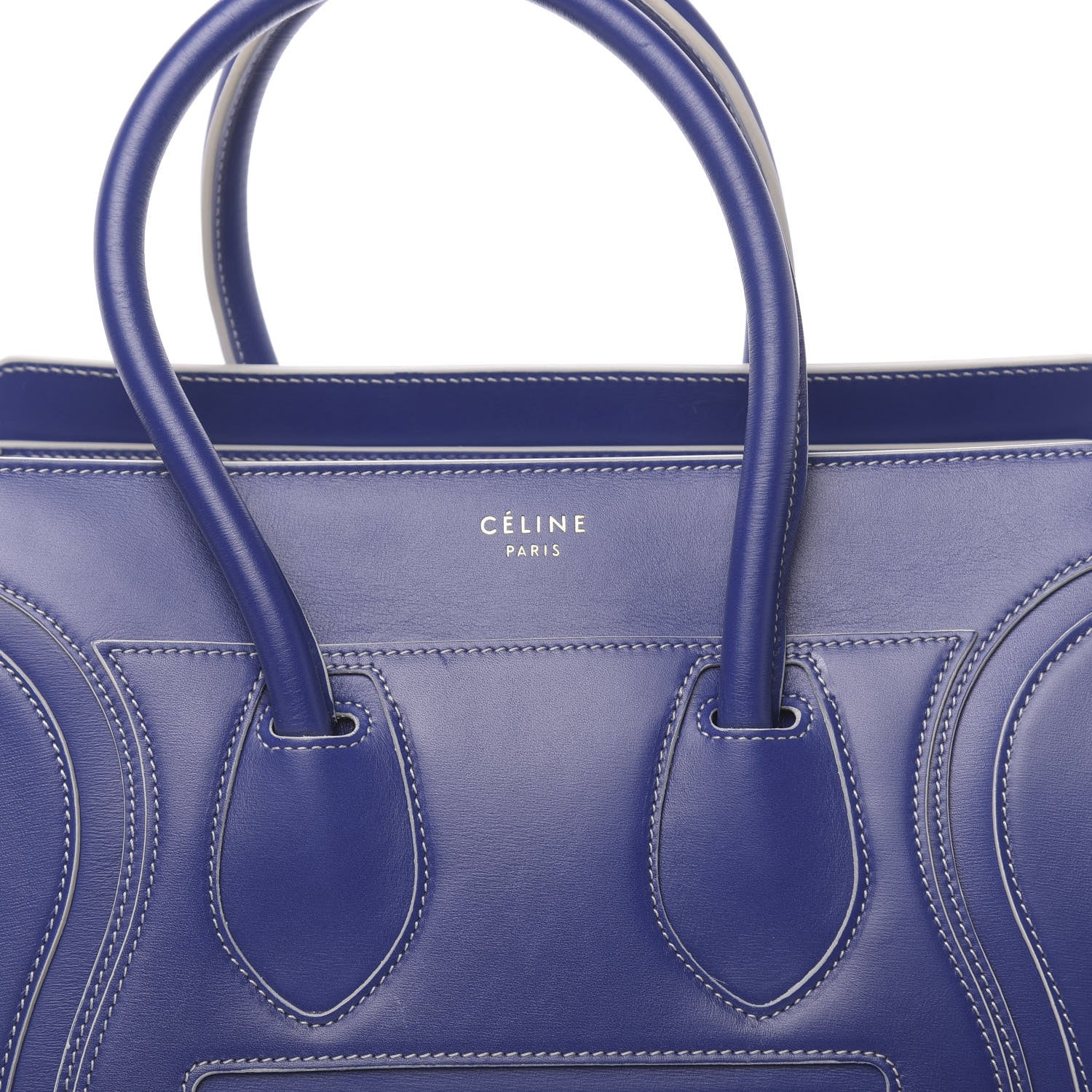 Celine Satin Calfskin Micro Debossed Luggage Inky Blue 7 of 9