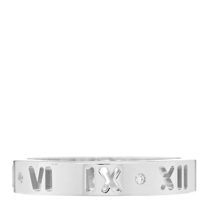 Tiffany 18K White Gold Diamond Atlas Pierced Ring 51 5.75 1 of 3