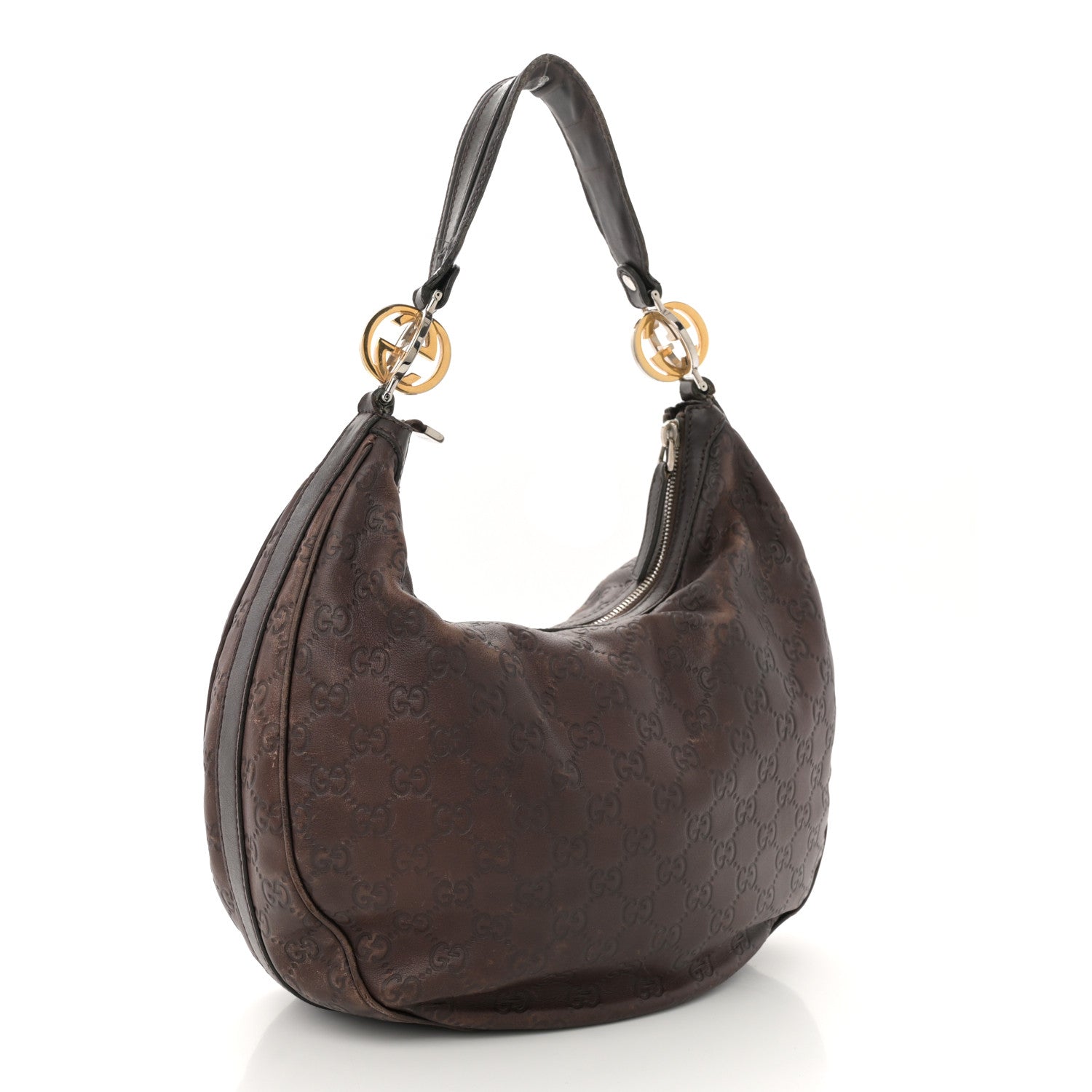 Gucci Guccissima Medium GG Twins Hobo Dark Brown 3 of 15