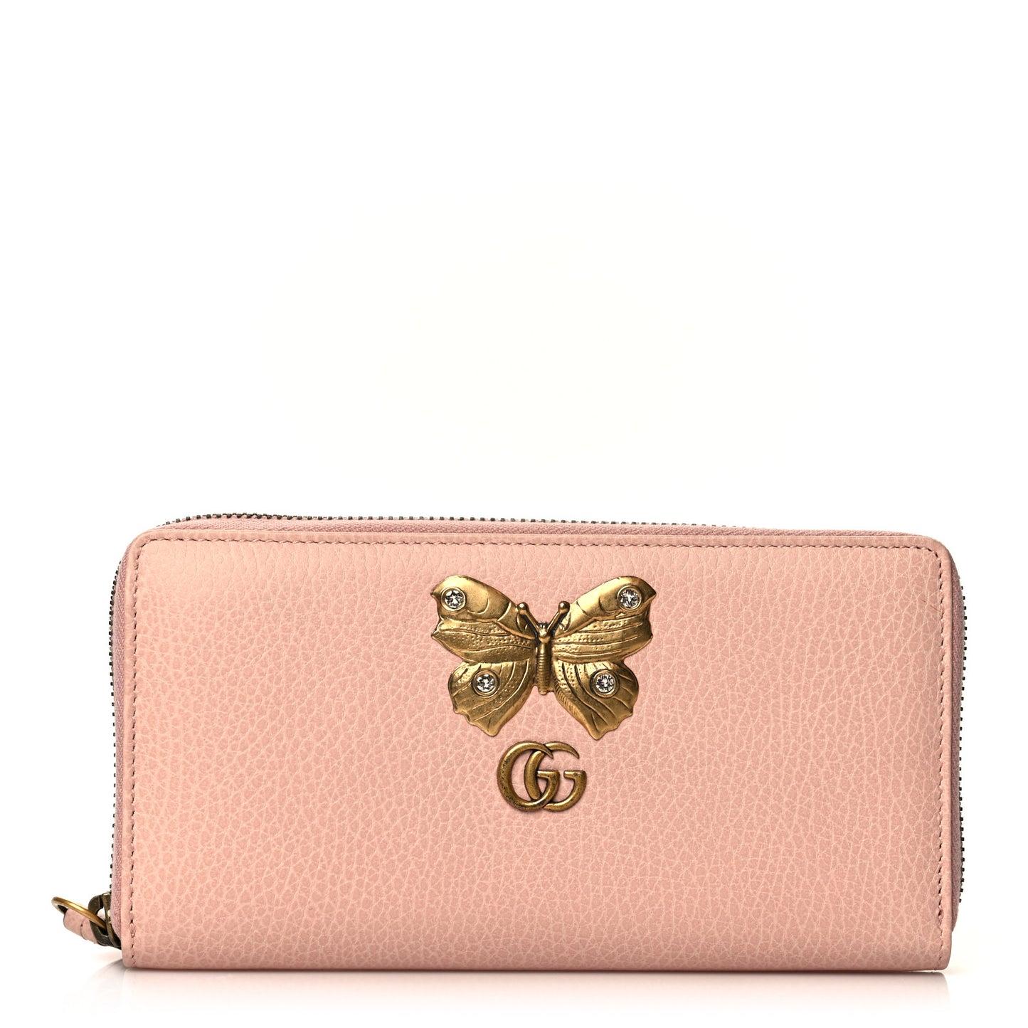Calfskin Butterfly Farfalla Zip Around Wallet Perfect Pink