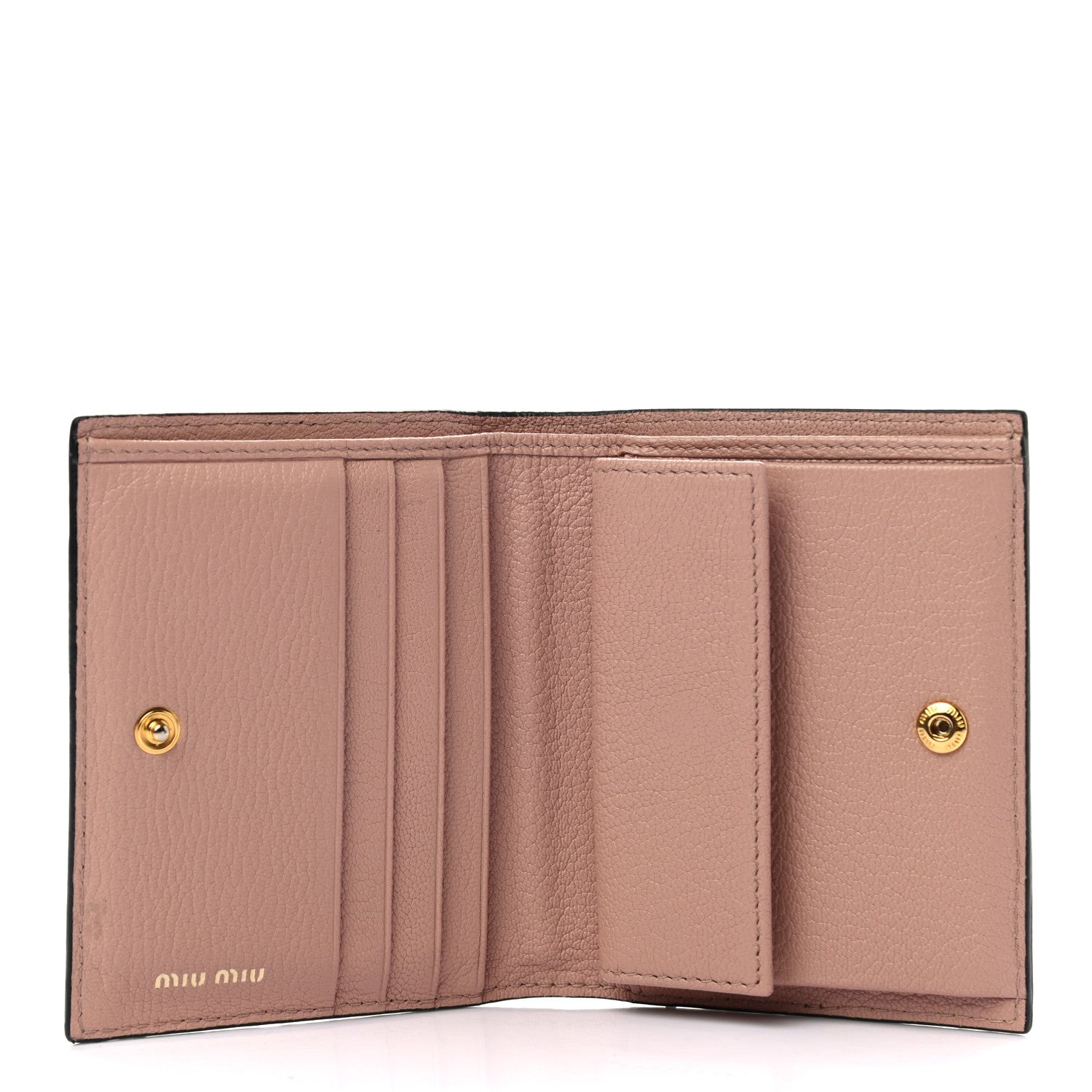 Miu Miu Lizard Embossed Goatskin Madras Cuori Compact Wallet Orchidea 5 of 8