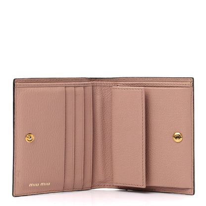 Miu Miu Lizard Embossed Goatskin Madras Cuori Compact Wallet Orchidea 5 of 8