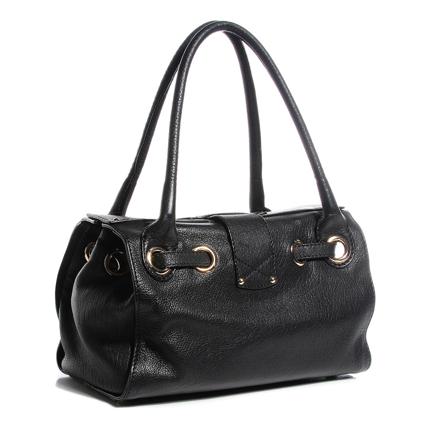 Grainy Calf Ross Satchel Black