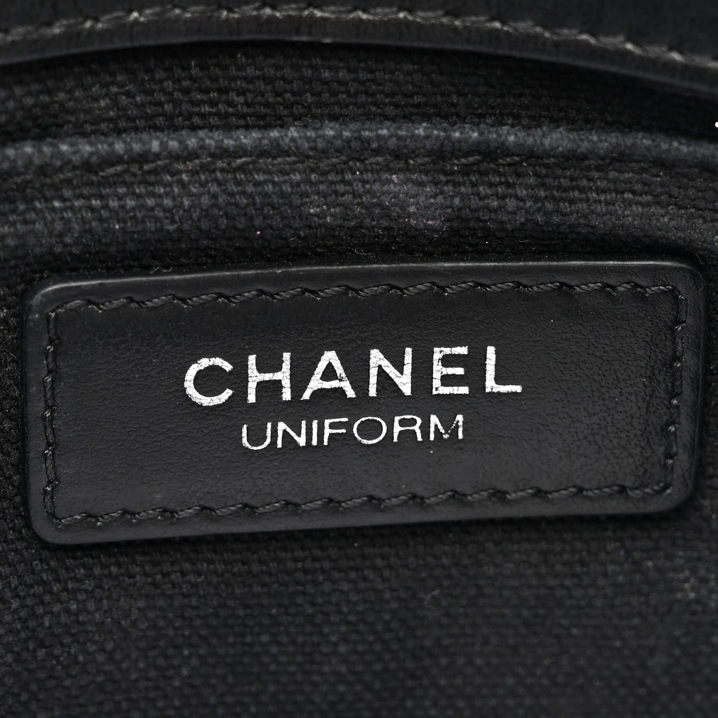 Calfskin Quilted CC Uniform Flap Belt Bag Black