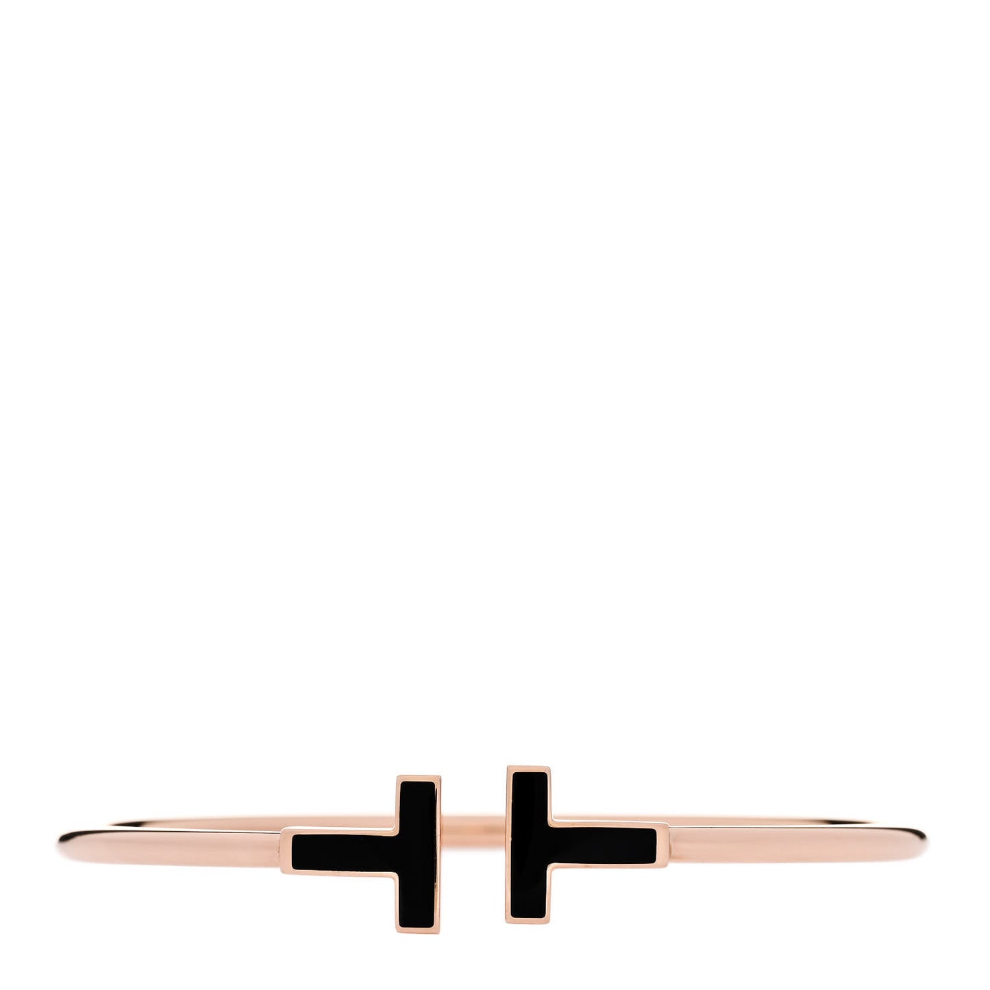 18K Rose Gold Black Onyx T Wire Bracelet