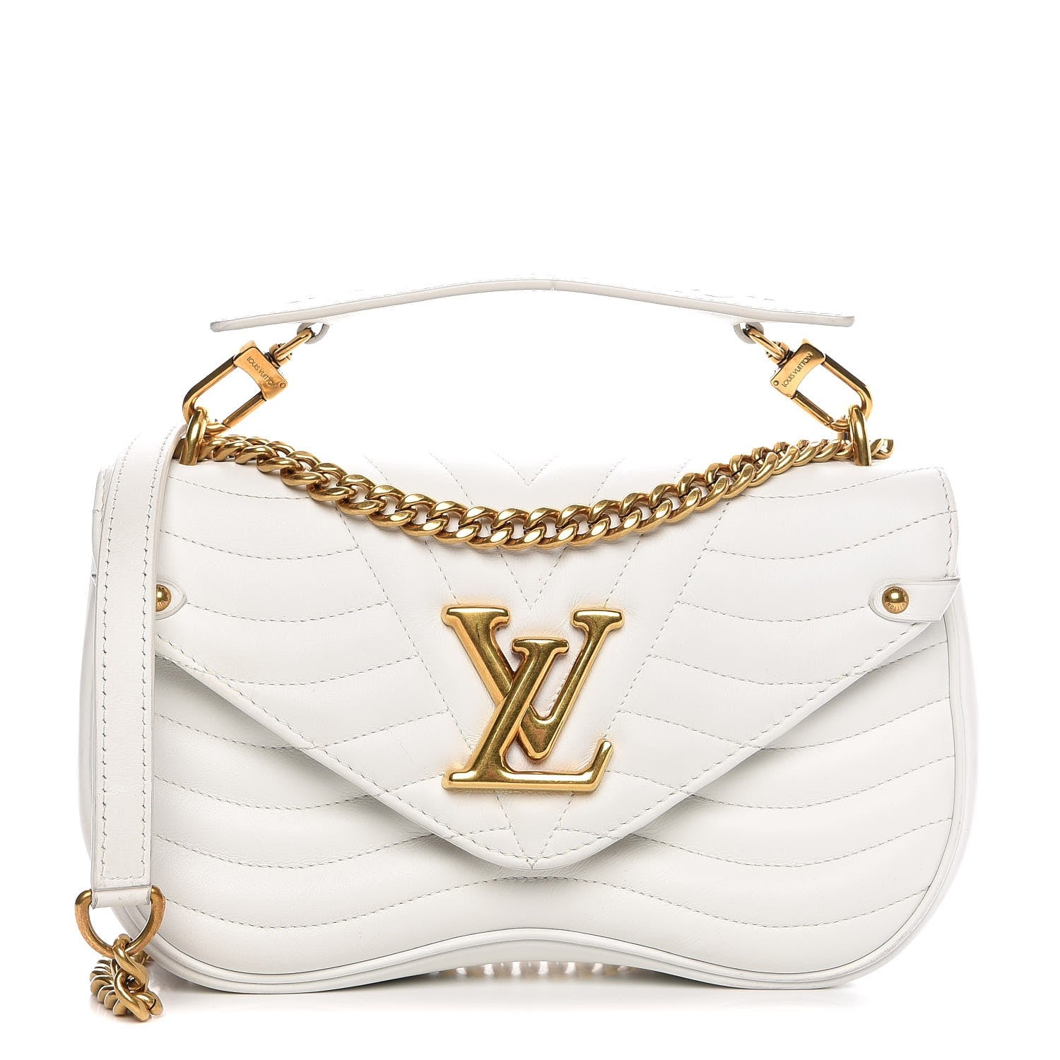 Louis Vuitton Calfskin New Wave Chain MM Snow 1 of 13