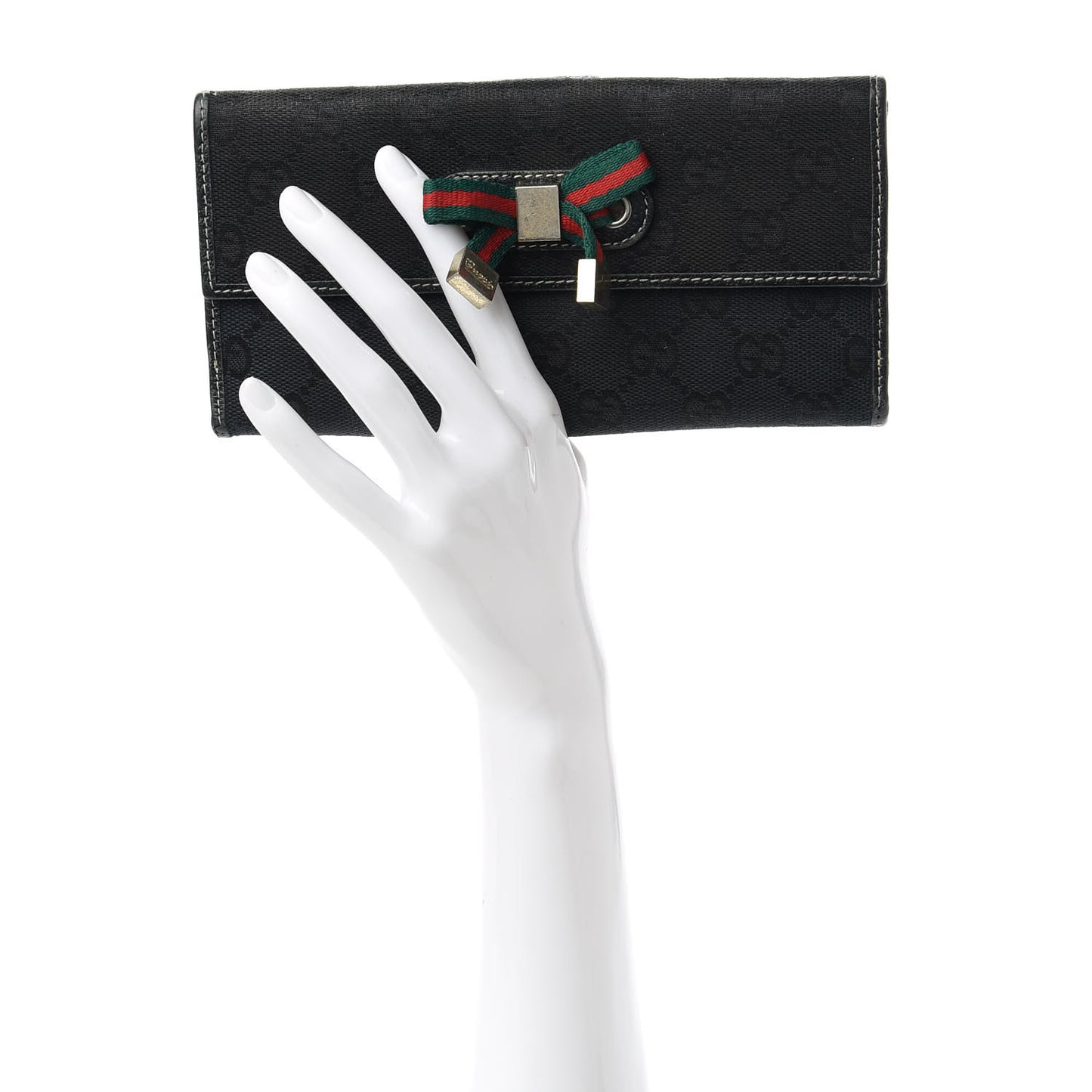 Monogram Web Bow Wallet Black