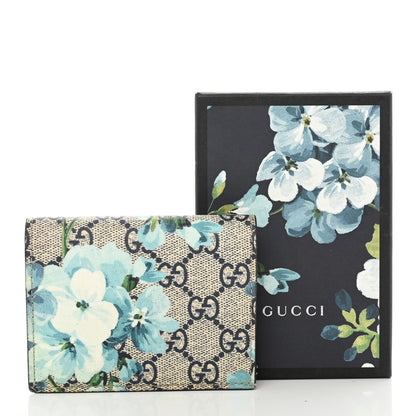 Gucci GG Supreme Monogram Blooms Card Case Beige Blue Navy Hibiscus Red 12 of 12