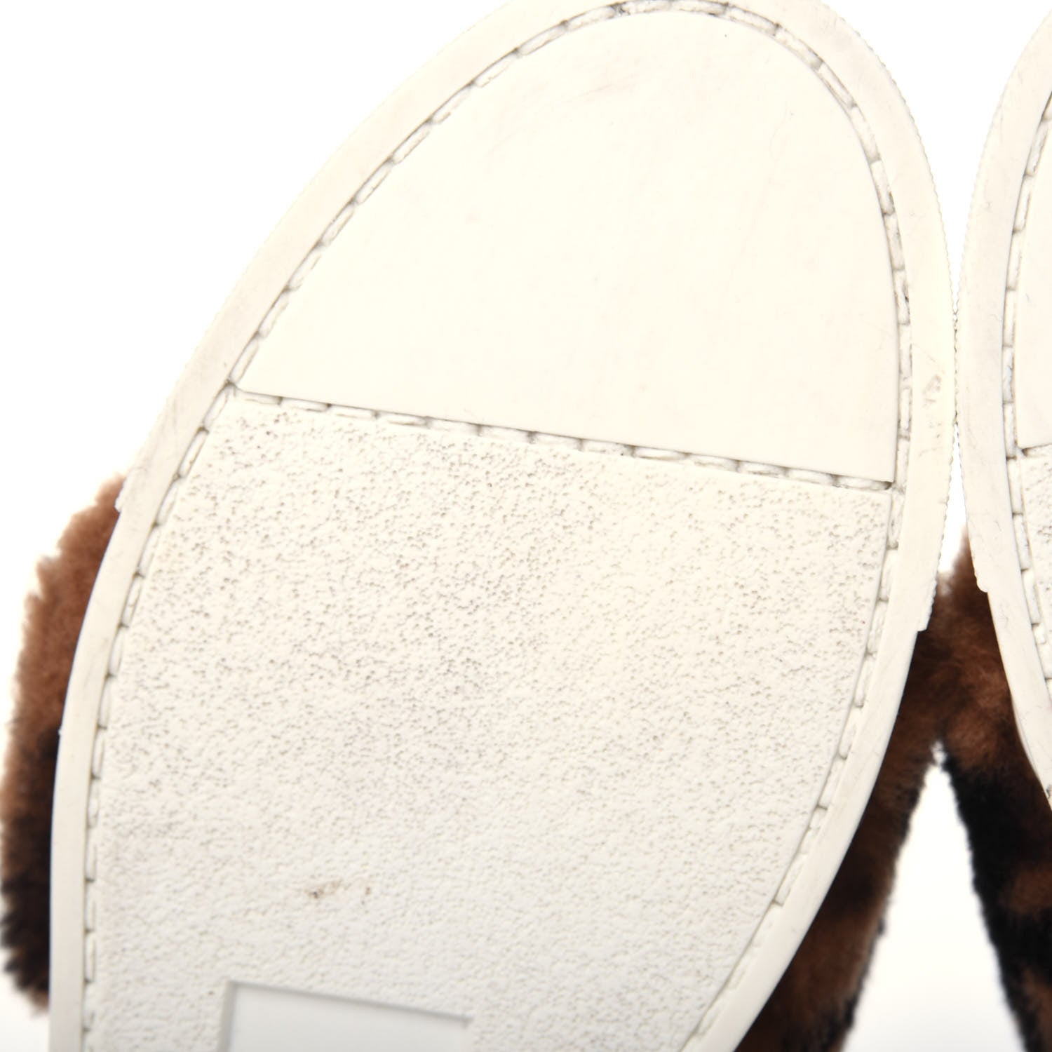 Fendi Vitello Shearling FF Velcro Slip On Sneakers 36.5 White 10 of 11