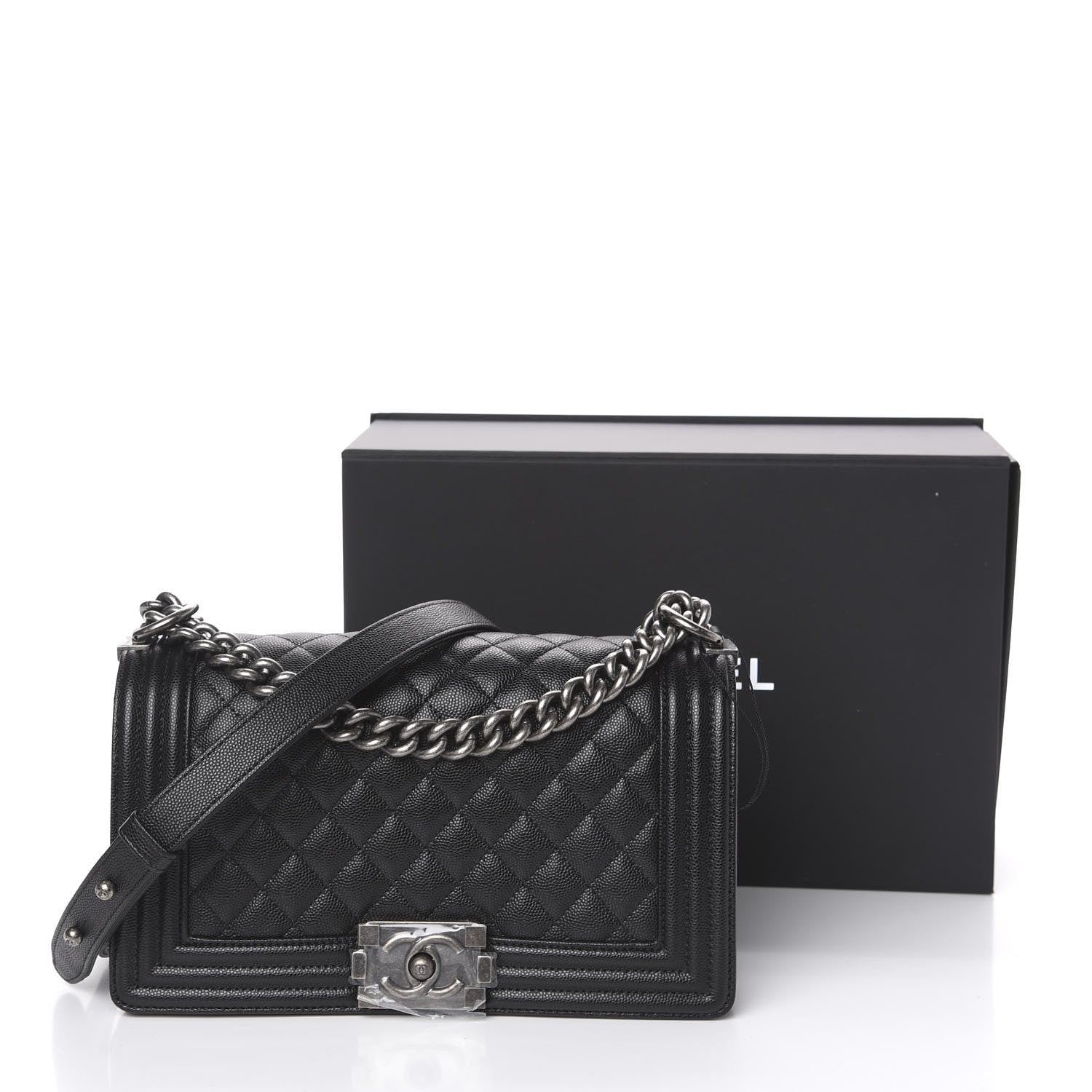 Chanel Caviar Quilted Medium Boy Flap Black 10 of 10