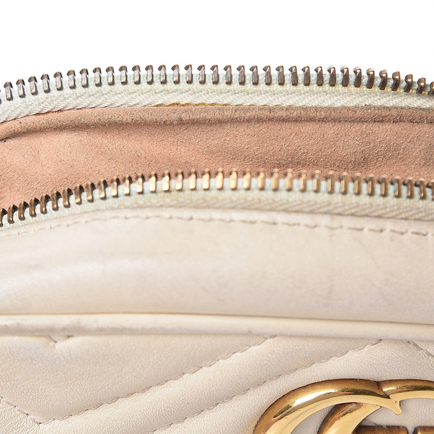Calfskin Matelasse Mini GG Marmont Chain Shoulder Bag White