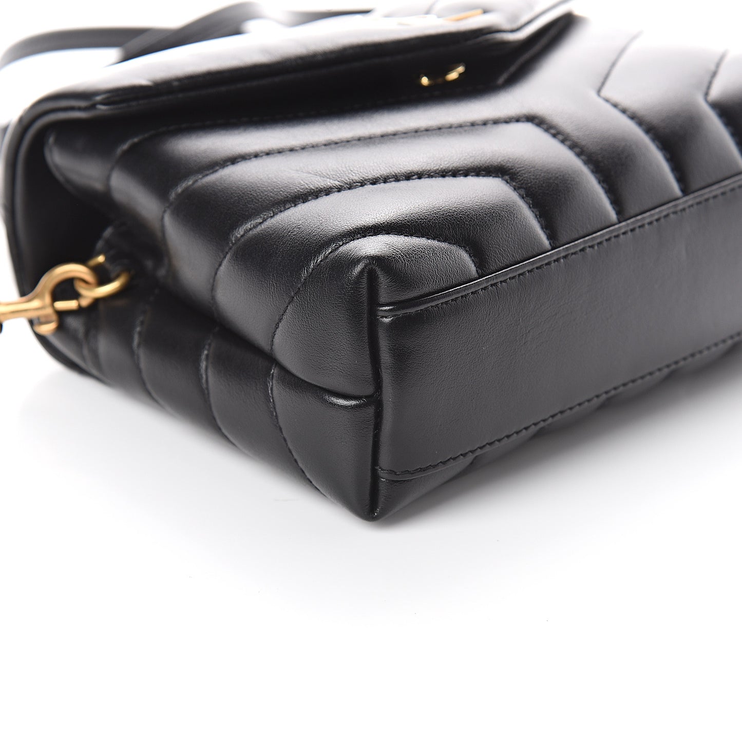 Calfskin Y Quilted Monogram Toy Loulou Crossbody Bag Black