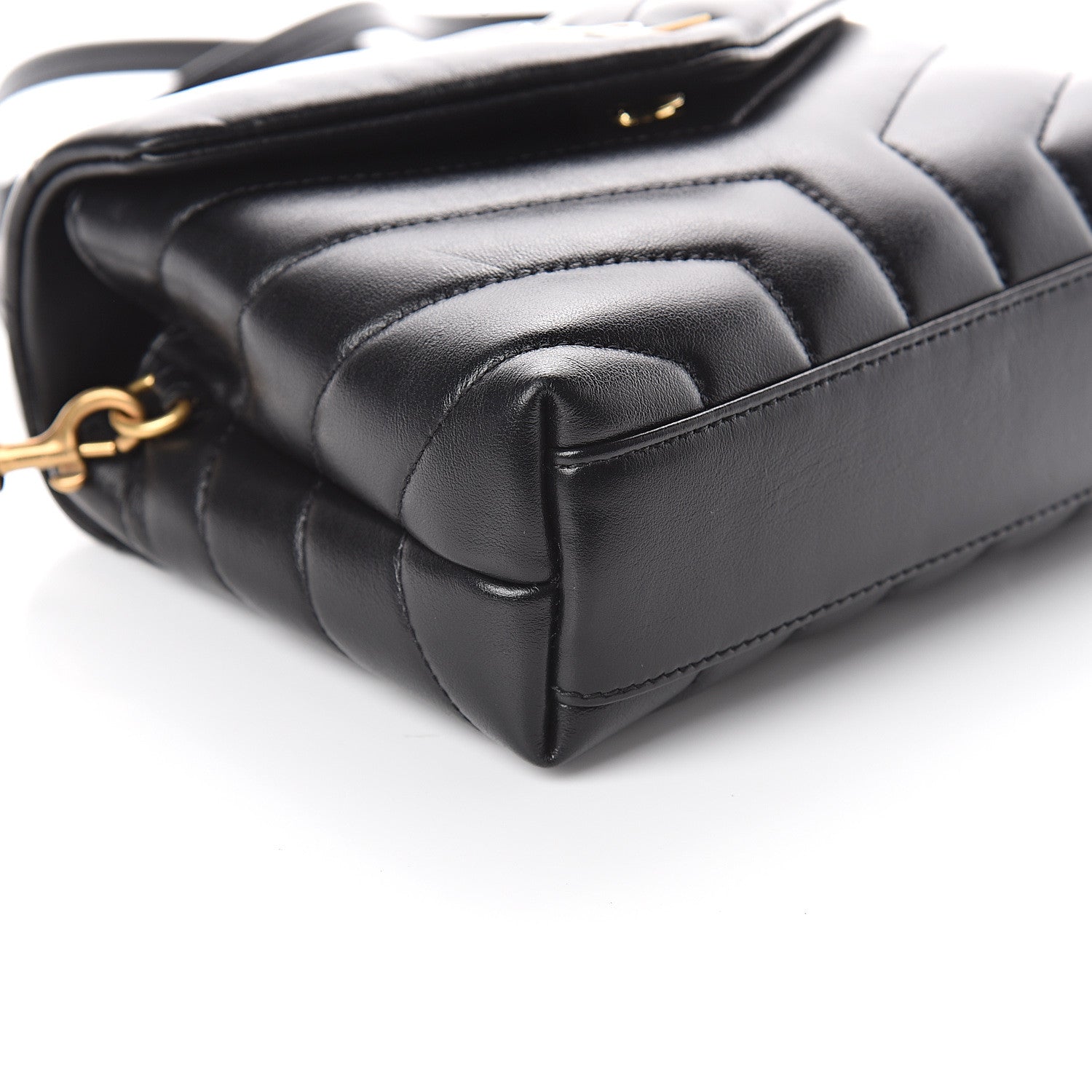 Saint Laurent Calfskin Y Quilted Monogram Toy Loulou Crossbody Bag Black 7 of 8