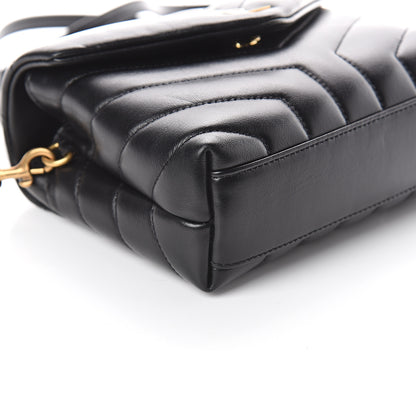 Saint Laurent Calfskin Y Quilted Monogram Toy Loulou Crossbody Bag Black 7 of 8