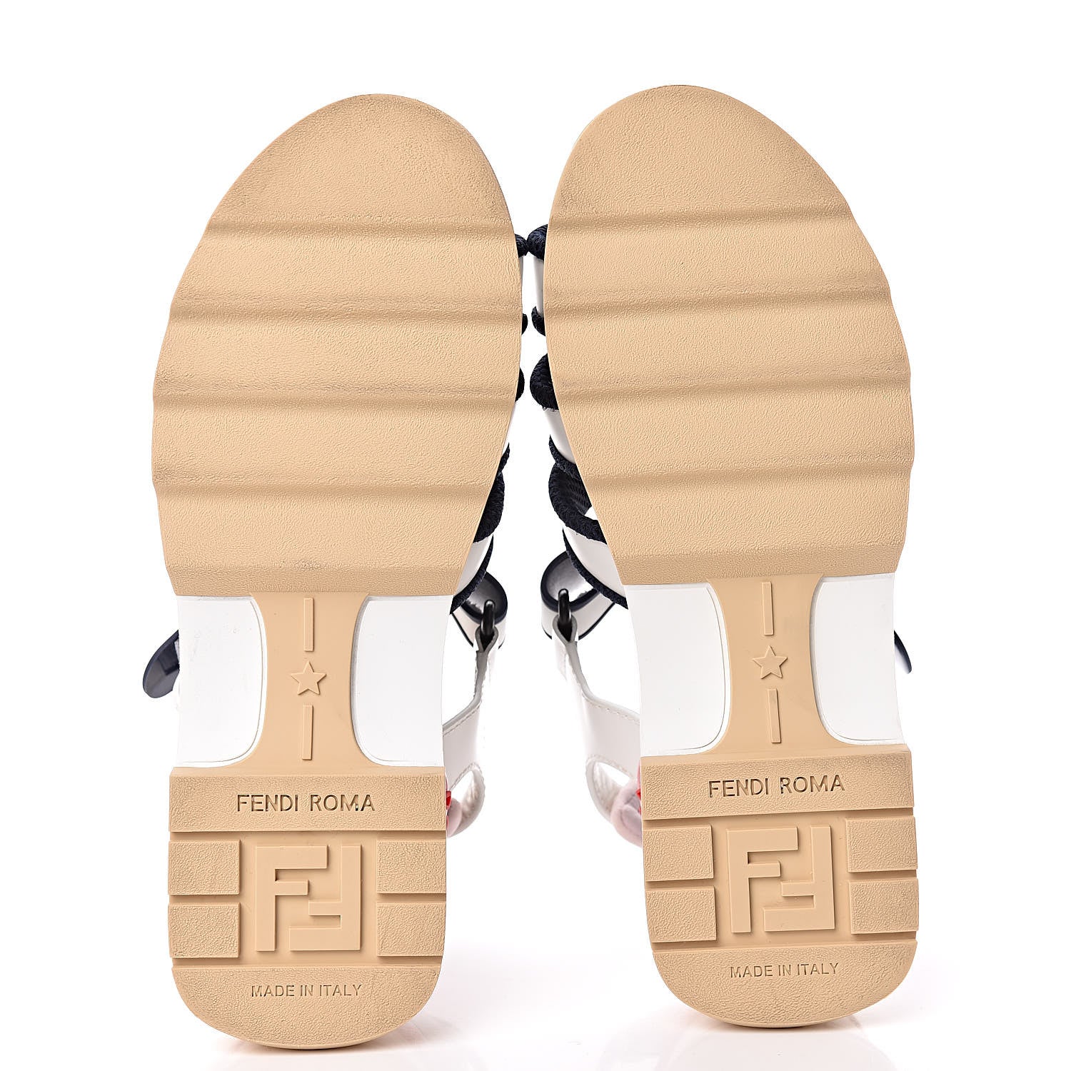Fendi Vitello T Rex Platform Sandals 36 Ultra White Black 5 of 15