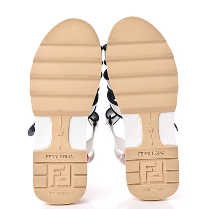 Fendi Vitello T Rex Platform Sandals 36 Ultra White Black 5 of 15